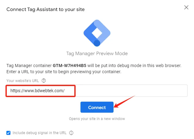 GTM 连接 Google Tag Assistant