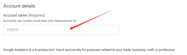 GA4 Account creation 中的账户名称设置
