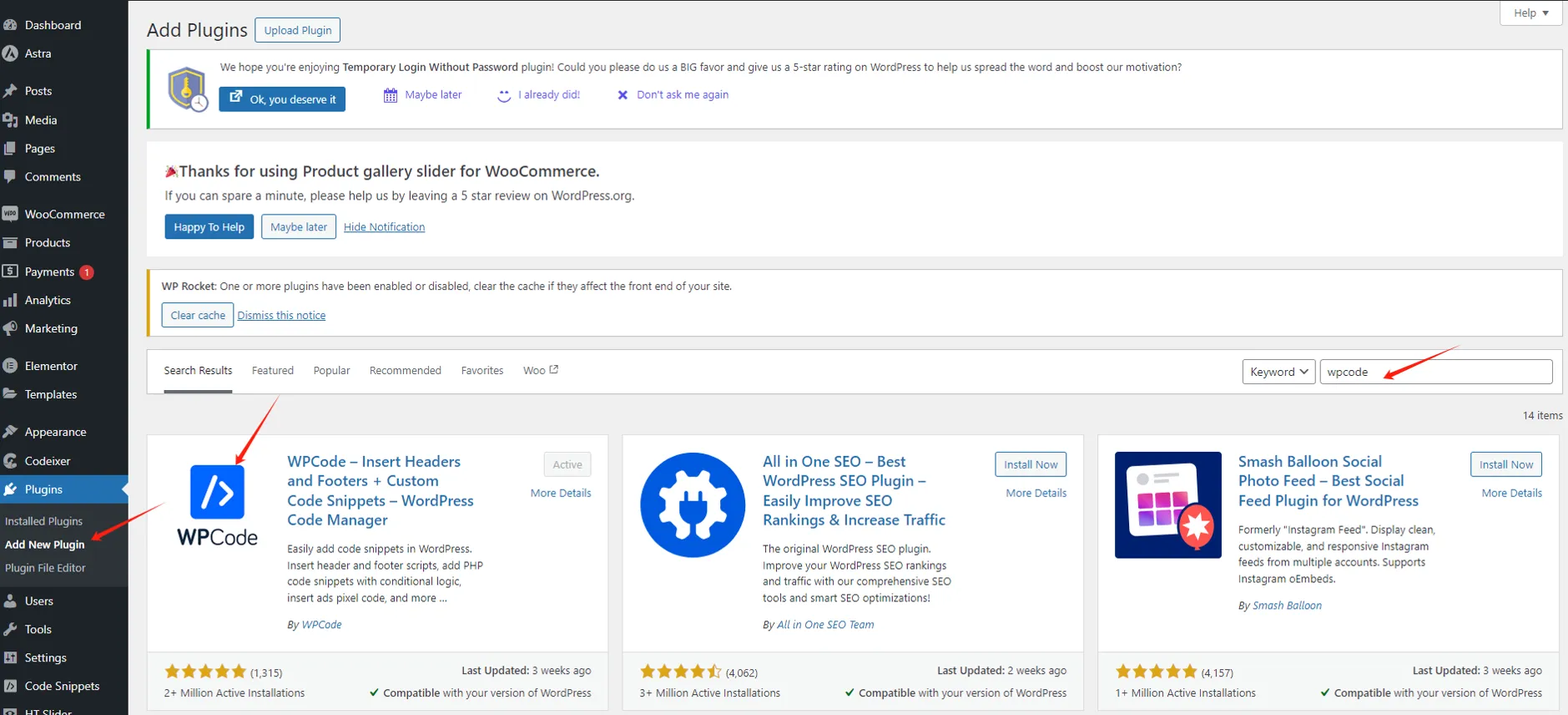 WordPress 后台安装 WPCode 插件