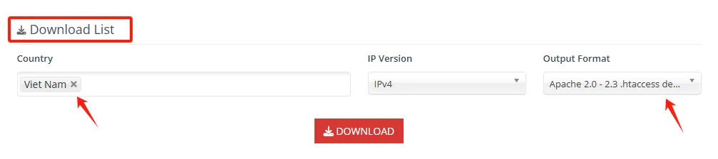 IP2Location 下载 .htaccess deny 列表