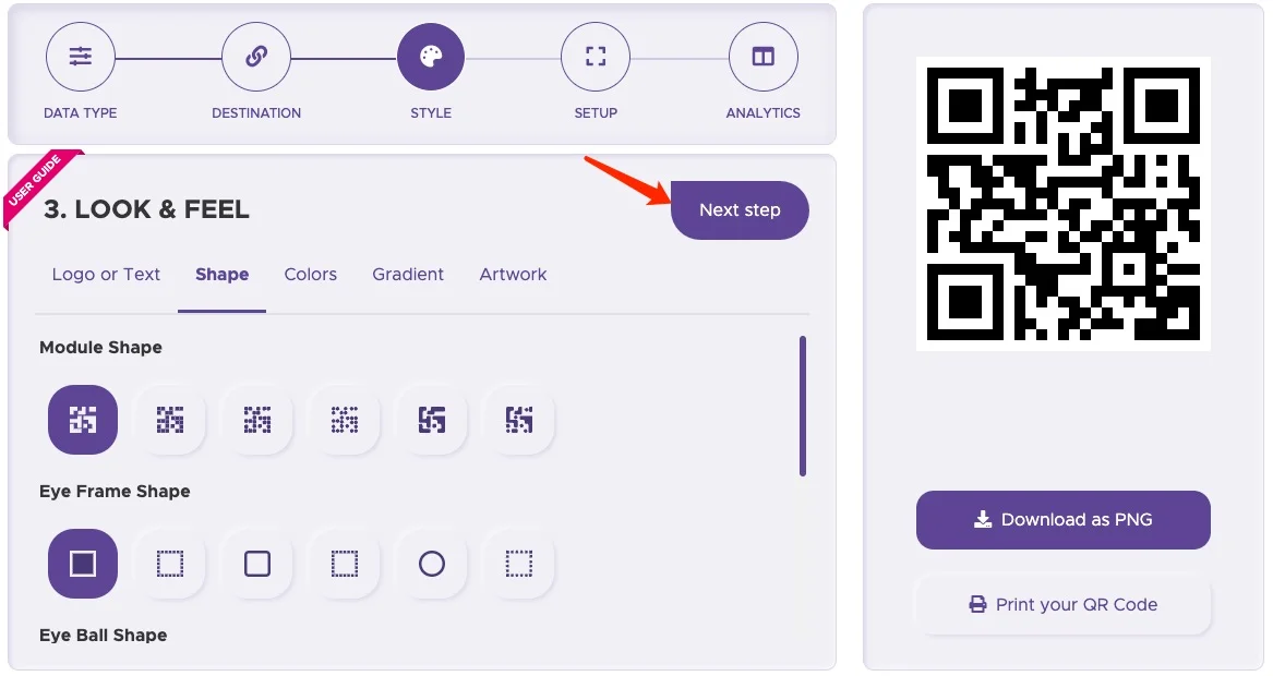 QR Stuff 选择静态或动态二维码并下载