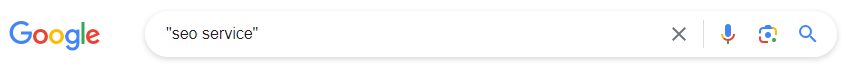 谷歌搜索精确短语 seo services 的结果页面