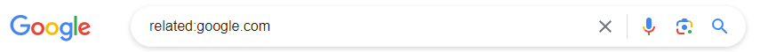 谷歌搜索 related:google.com 的结果页面