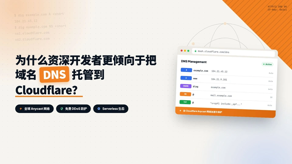 为什么资深开发者更倾向于把域名 DNS 托管到 Cloudflare？